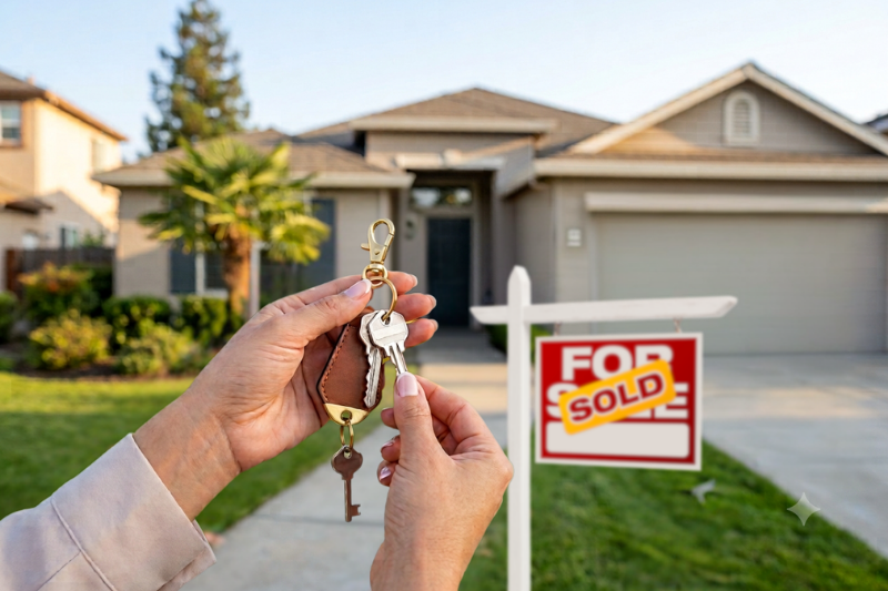 Symbolizing the final step of letting go of marital home in a San Joaquin County neighborhood