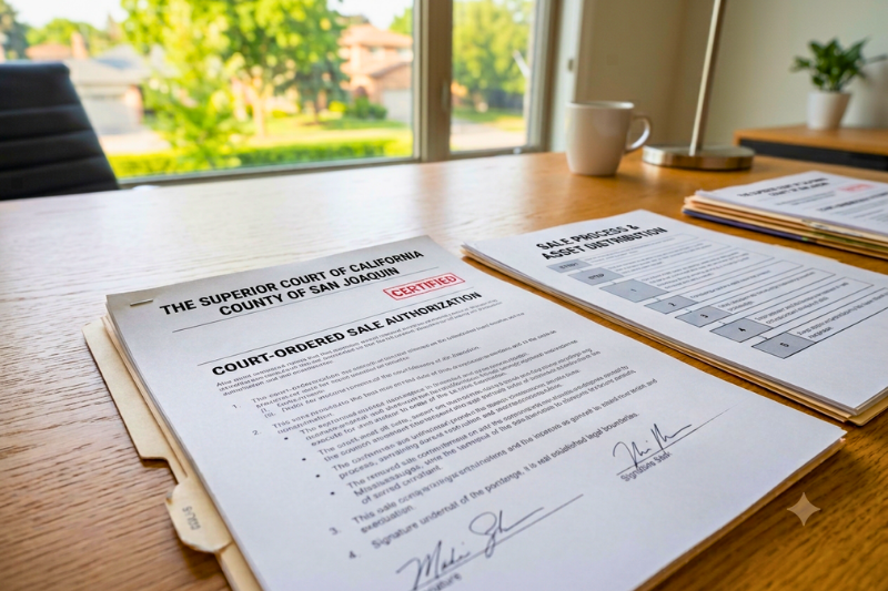 No-contact order home sale San Joaquin County judicial constraints handled through official broker channels